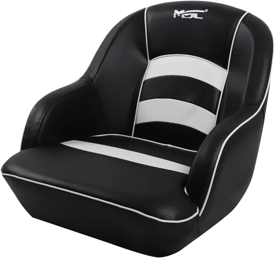 Bucket Pontoon Boat Seat (White/Blue)