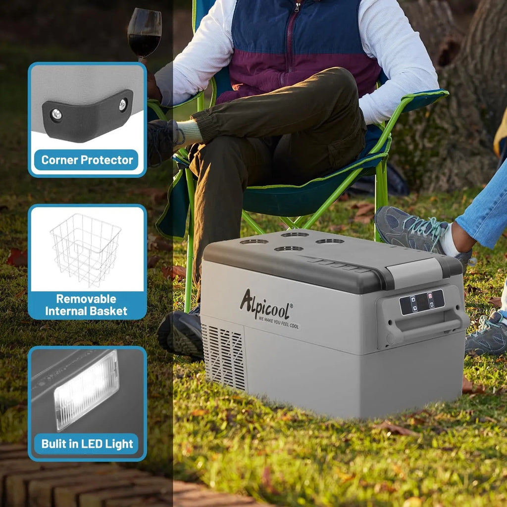 Portable Refrigerator 12 Volt Car Freezer 42 Quart Mini Fridge Freezer (-4°C~68°C) for Truck, RV, Vehicle, Travel, Outdoor -12/24V DC