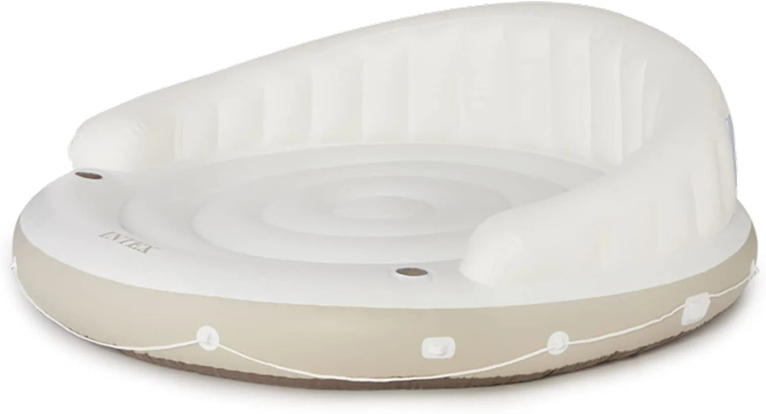 Canopy Island Inflatable Pool Float: Comfortable Lounge Surface – Built-in Cup Holders – Detachable Sunshade – 440lb Max Weight Capacity – 78.5" x 59"