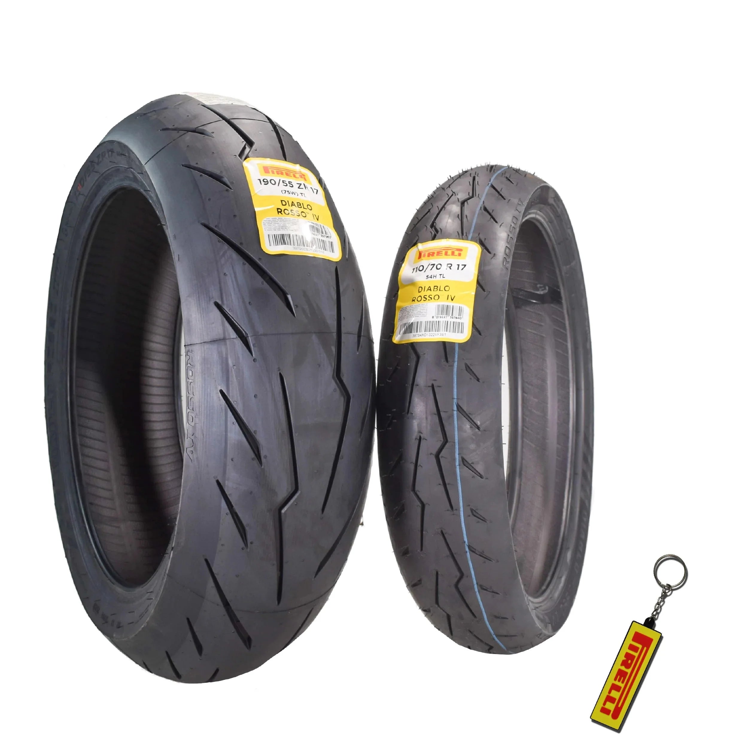 Motorcycle Tires Set – Front 110/70ZR17 & Rear 190/55ZR17 with Bonus Keychain