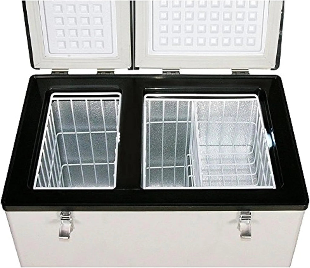 FM-65G 65 Quart Portable Refrigerator and Deep, AC 110V/ DC 12V, Real Chest Freezer for Car, Home, Camping, and RV with-8掳F to 50掳F Temperature Range, Gray, One Size